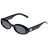 LE SPECS WORK IT! Damen-Sonnenbrille Vollrand Oval Kunststoff-Gestell, schwarz