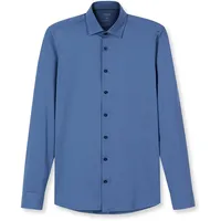 Olymp Businesshemd "OLYMP Level Five 24/Seven, body fit, Kent", Herren, Gr. 46, Normaler Arm, blau (nürnberger blau), 92% Baumwolle, 8% Elasthan, Hemden
