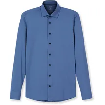 Olymp Businesshemd "OLYMP Level Five 24/Seven, body fit, Kent", Herren, Gr. 46, Normaler Arm, blau (nürnberger blau), 92% Baumwolle, 8% Elasthan, Hemden