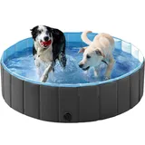 Yaheetech Hundepool für Hunde, Swimmingpool 100/120/140/160 x 30 cm, Hund Planschbecken Schwimmbecken, Faltbarer Pool Badewanne Wasserbecken, Klappbares Haustier-Duschbecken