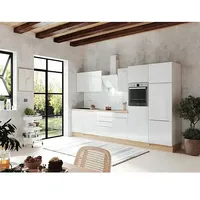 BAUHAUS Küchenzeile Sandra  (Breite: 340 cm, Weiß, Farbe Korpus: Weiß, Mit Elektrogeräten)