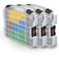 Bosch Sortimo W-BOXX 102 grau inkl. Insetboxes 3er Set | Sortimentskasten L-Case | Schraubenbox Aufbewahrung mit Deckel | Kleinteilemagazin Alternative