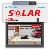 AUTO-VOX Solar Rückfahrkamera Kabellos: 3 Mins DIY Installation HD Rückfahrkamera Funk mit 5" Monitor, Stabilem Digitalem Signal, IP69K Wasserdicht Auto Rückfahrkamera für LKW, Wohnmobil, Pkw, SUV