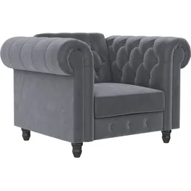 dorel home Chesterfield-Sessel »Felix«, mit Rückenlehne 3-fach verstellbar, Beine Massivholz, Sitzhöhe 46 cm