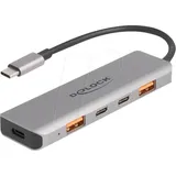 DeLock 64302 USB-Kombi-Hub LED-Anzeige Grau