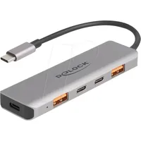 DeLock 64302 USB-Kombi-Hub LED-Anzeige Grau