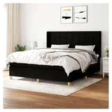 Lattenrost mit Matratze, Schwarz, 180 x 200 cm, Stoff, Plattformbett, mit Lattenhalter, einfache Montage, für Schlafzimmer, Erwachsene