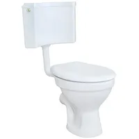 Belvit Stand WC Set Weiß mit waagerechtem Abgang, Softclose