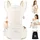 Bellababy Babytrage für Neugeborene bis Kleinkinder, Hüftsitz, 0-36 Monate, Kopfhaube, 3 Stück Zahnungspads, Taillenverlängerung, Beige