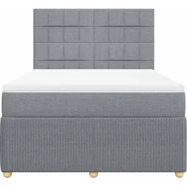 vidaXL Boxspringbett mit Matratze Hellgrau 140x200 cm Stoff