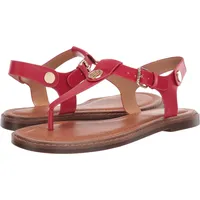 Tommy Hilfiger Damen Bennia Flache Sandale, Mittelrot Ll, 38.5 EU - 38.5 EU