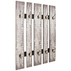 HAKU Möbel Wandgarderobe 32950 grau Holz 10 Haken 65,0 x 100,0 cm