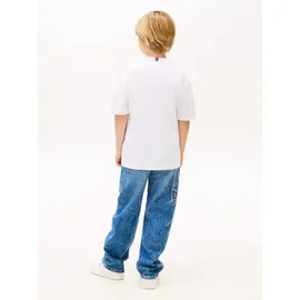 Tommy Hilfiger T-Shirt TOMMY HILFIGER, Jungen, Gr. 92, weiß, Single Jersey, Obermaterial: 100% Baumwolle, unifarben, regular fit normal, Rundhals, eingesetzt abgesteppte Kante, Shirts T-Shirt, Regular fit, für Kinder bis 16 Jahre, Print