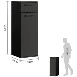 mokebo Der Matrose Bad-Beistellschrank 33 x 91 x 34 cm Schwarz