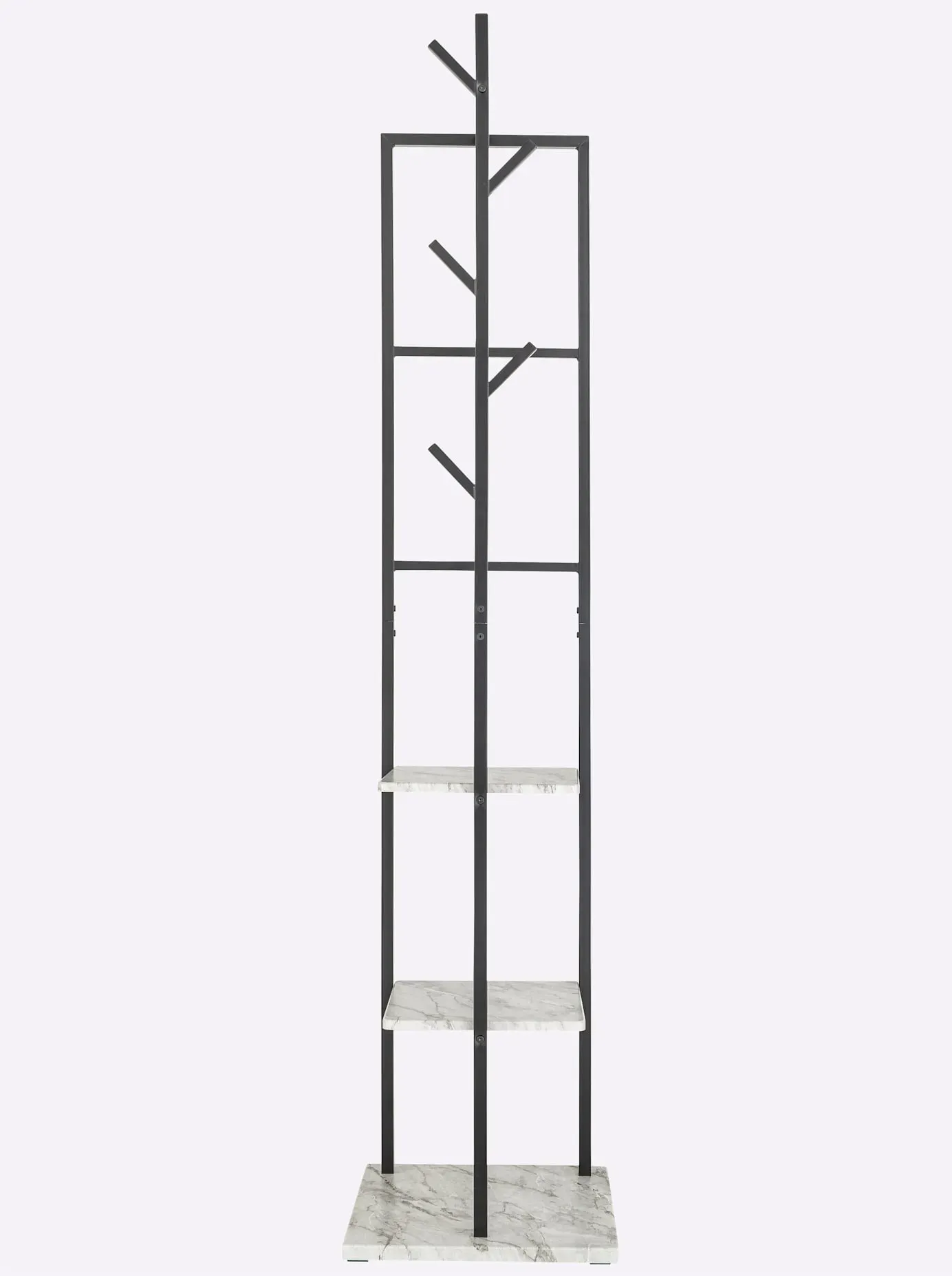 Garderobenständer HEINE HOME, schwarz (schwarz, grau), B:40cm H:182cm T:40cm, Metall, Garderobenständer