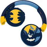 Lexibook Batman 2-in-1 Bluetooth ve Kablolu Kulaklık Mic ve Kontrol Düğmesi ile, Uzun Ömürlü Şarj Edilebilir Pil, HPBT010BAT