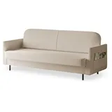e-meubles Möblo Schlafsofa Beige, Holzwerkstoff, 3-Sitzer, 221x87x84 cm, Wohnzimmer - Couches, Schlafsofas