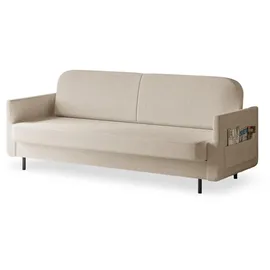 e-meubles Möblo Schlafsofa Beige, Holzwerkstoff, 3-Sitzer, 221x87x84 cm, Wohnzimmer - Couches, Schlafsofas