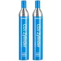 Homewit 2 x CO2 Zylinder | erstbefüllt in Deutschland | 425 g Kohlensäure für 60 Liter | geeignet für SodaStream, Crystal, Easy, Power, Cool | nicht geeignet DUO Wassersprudler. Keine Schnelle Einheit