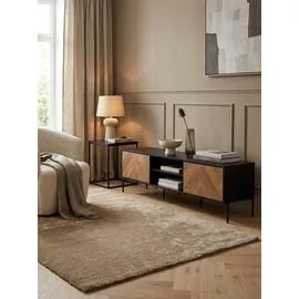 KADIMA DESIGN V-Muster TV-Lowboard 163x40x45 cm Schwarz Metall/Spanplatte