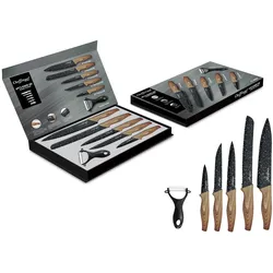 6 teiliges Messerset  Holzoptik