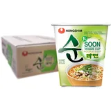Nongshim Fertiggericht Cup Soon Veggie Ramyun, koreanische Nudelsuppe, je 67 g, 12 Stück