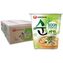 Nongshim Fertiggericht Cup Soon Veggie Ramyun, koreanische Nudelsuppe, je 67 g, 12 Stück