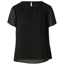 s.Oliver Luftige Chiffon-Bluse mit gesteppter Raffung schwarz M