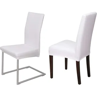 Staboos Stuhlhussen 2er Set - Hochwertige und elastische Stuhlhussen für Swingstühle - Pflegeleichte Stuhlbezüge & Hussen für Stühle - Perfekter Stuhlbezug 2er Set - ÖKO TEX Zertifiziert - Weiß
