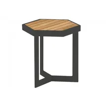 Zebra Technologies Zebra Sixx Beistelltisch 40x35x40cm Aluminium graphit Tischplatte Teakholz