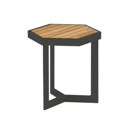 Zebra Technologies Zebra Sixx Beistelltisch 40x35x40cm Aluminium graphit Tischplatte Teakholz
