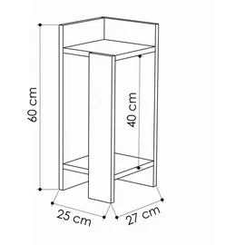 Livetastic Nachtisch Elos ca. 27x60x25 cm, Grau/Grauweiß