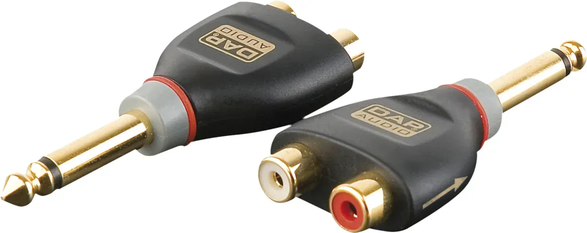 DAP XGA41 - Jack/M mono to 2 x RCA/F - incl. 2 x 10 kilo-Ohm resistors Inkl. 2 x 10 kOhm Widerstände
