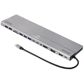 Renkforce USB-C® Dockingstation RF-DKS-902 Passend für Marke Dockingstations: Universal integrierter Kartenleser, USB-C® Power