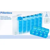 7 Tage PILLENBOX Pillendose Tablettenbox Medikamentenbox 3 Farben Pillen Dose Box 95 (Blau)