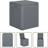 Gartenbox Grau pp Rattan 90 l - Gartenbox - Auflagenbox - Gartenmöbel - Outdoor Möbel - Rattan Optik - The Living Store