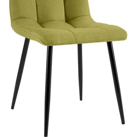 CLP 4er Set Esszimmerstühle Antibes Stoff grün