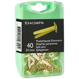Exacompta 14742E 40er Pack Musterbeutel-Klammern 24mm gold aus Aluminium in praktischer Aufbewahrungsbox