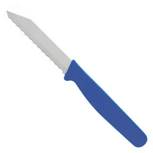 SCHNEIDER Brötchenmesser mit Wellenschliff, Gesamtlänge: 18 cm, Klingenlänge: 8 cm, Bandstahl, Farbe: blau