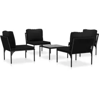 vidaXL Garten-Lounge-Set 5-tlg. schwarz 48590