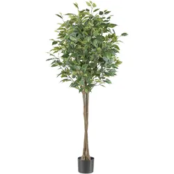 CREATIV green künstliche Pflanze Ficus benjamina 125cm, UV-beständig / schwer entflammbar