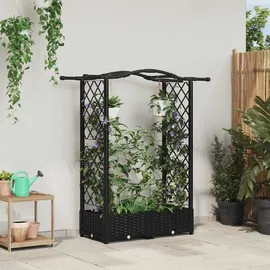 vidaXL Hochbeet mit Rankgitter und Dach 124 x 40 x 125 cm Schwarz