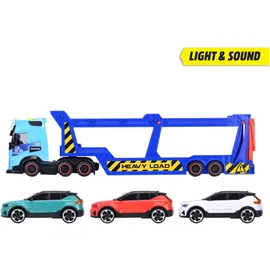 DICKIE Toys - Volvo Auto-Transporter (40 cm) mit 3 Spielzeugautos - Truck FH 16 mit Anhänger inklusive XC40 Recharge Modellautos, Licht und Sound, Spielzeug für Kinder ab 3 Jahre