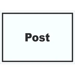 Post Schild mit Text Annahme Brief Paket waagerecht A2 (420x594mm)