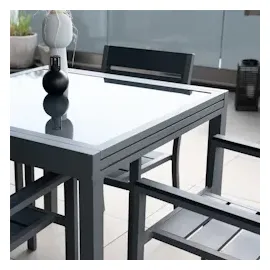 Home Deluxe Verano Ausziehtisch 180 x 90 x 75 cm anthrazit