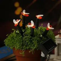 MARELIDA Lichterkette Kunststoff L: 1,2m H: 17cm 5 Gartenstecker orange/schwarz/transparent