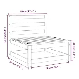 vidaXL 2-tlg. Garten-Lounge-Set Weiß Kiefer Massivholz
