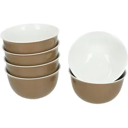 Ritzenhoff 6x Nougat Doppio Schale Ø14cm 450ml Porzellan Müsli Salat Dessert