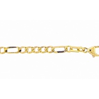 Adelia ́s Goldarmband Damen Goldschmuck 333 Gold Figaro Armband 19 cm, 19 cm 333 Gold Figarokette Goldschmuck für Damen goldfarben