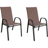 Mojawo INDA-Exclusiv Stapelsessel 2er Set 59 x 59 x 108 cm braun
